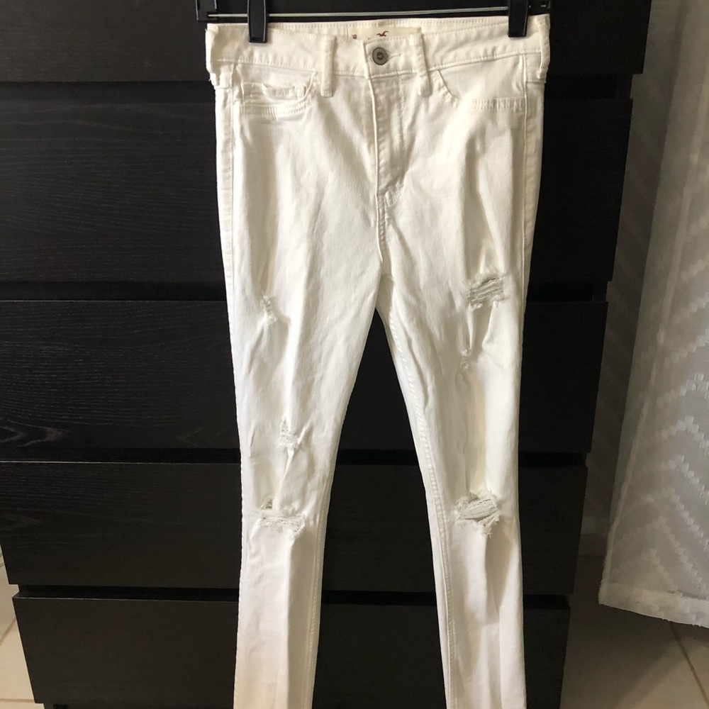 White High Rise Skinny Jeans